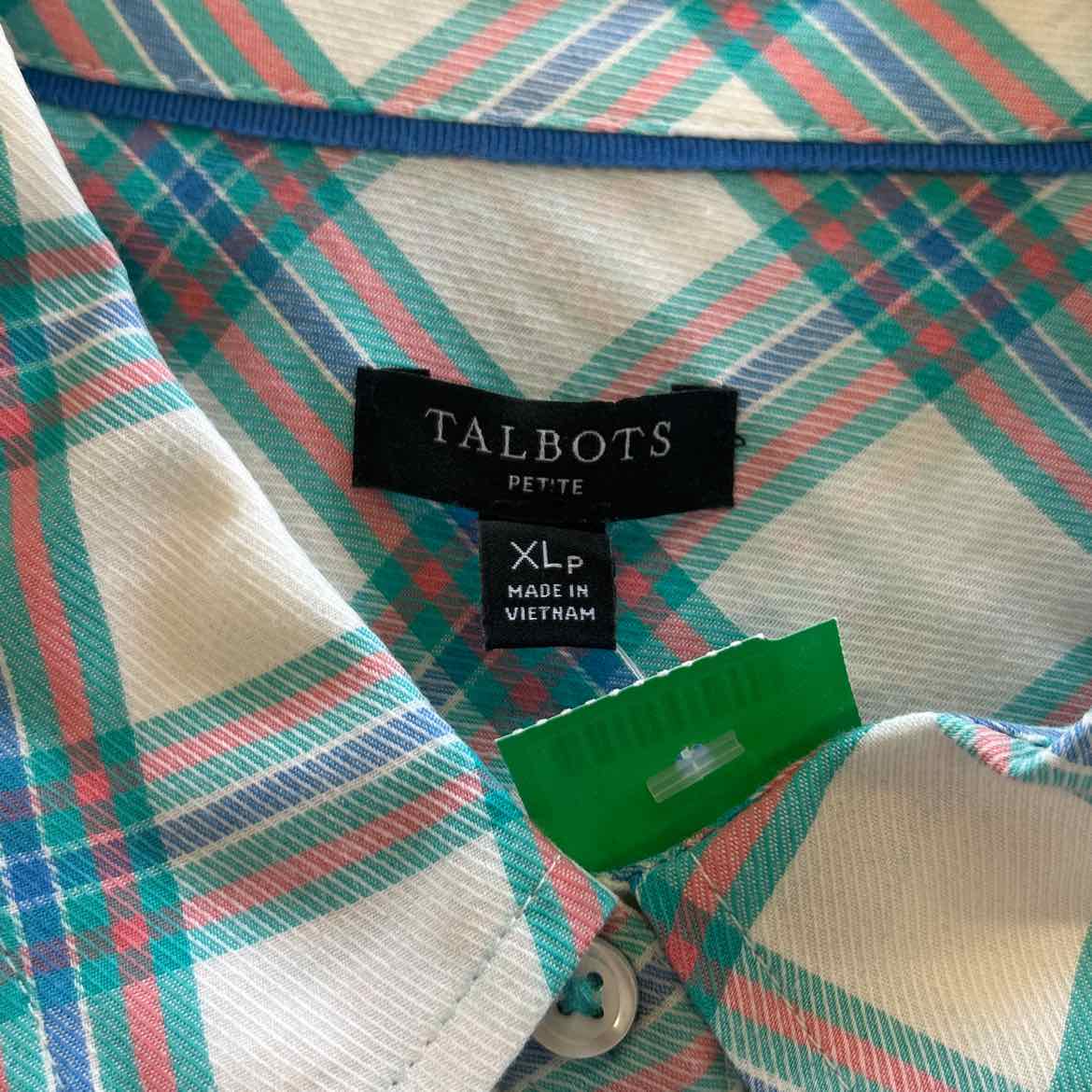 Talbots Size XLP White Preloved Button Down LS