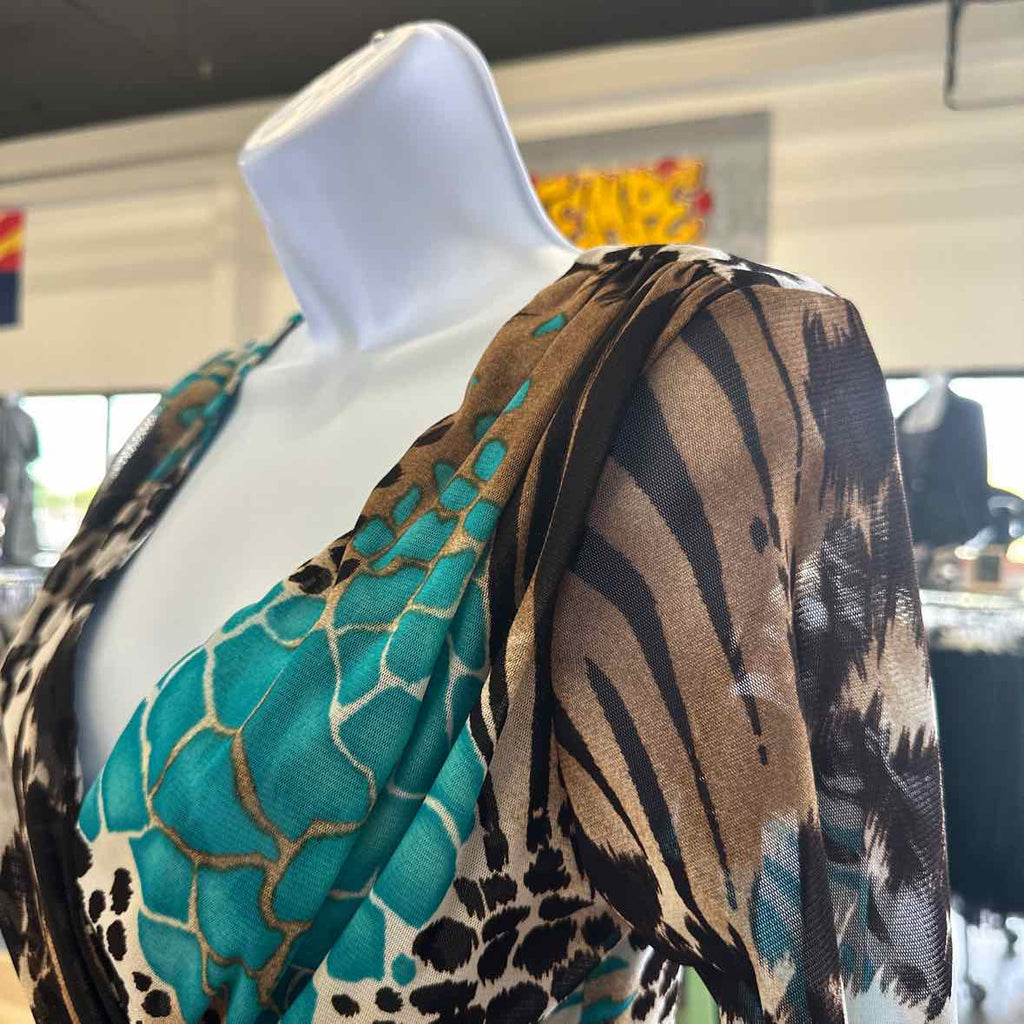 Mesmerize Size S Brown & Blue Blouse