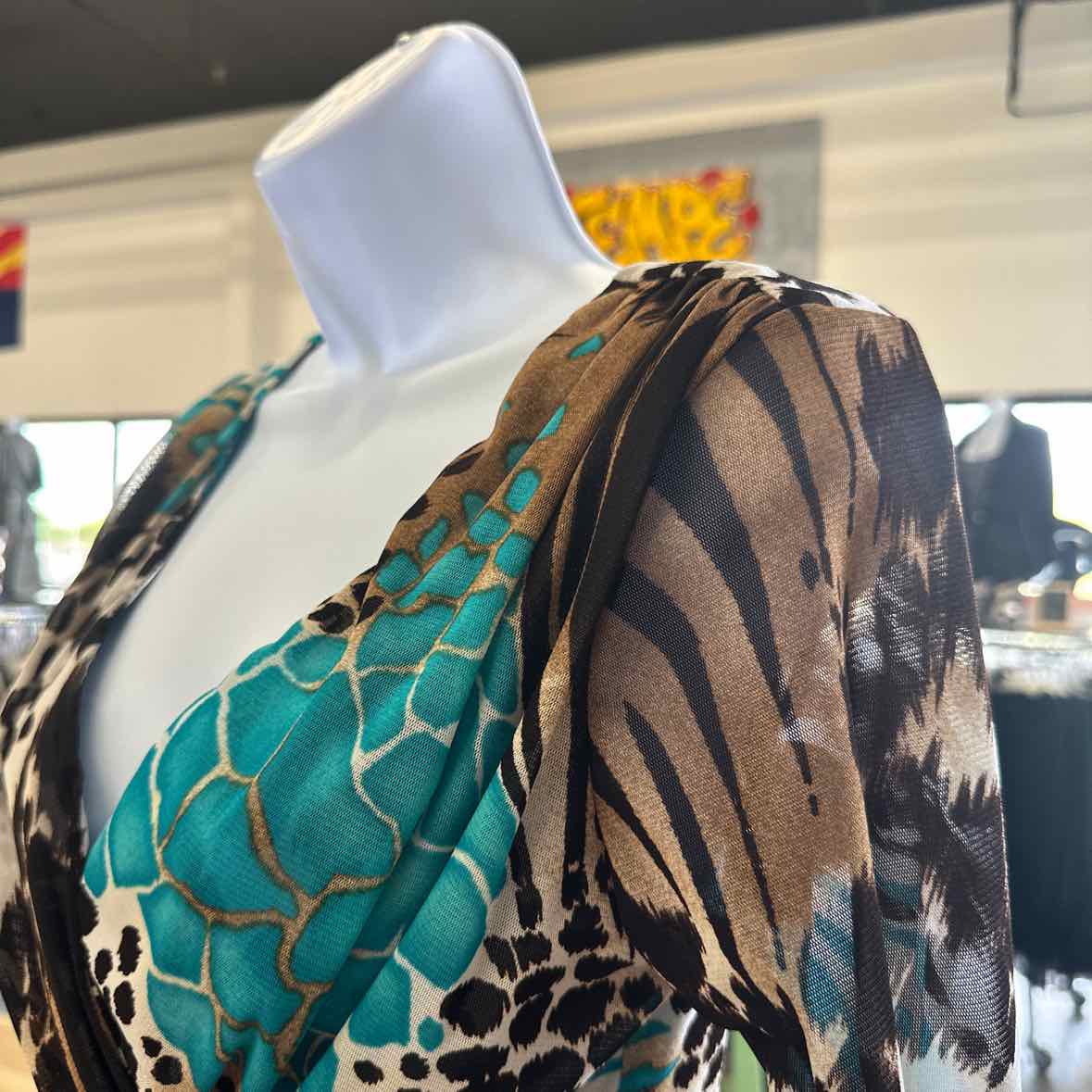 Mesmerize Size S Brown & Blue Blouse