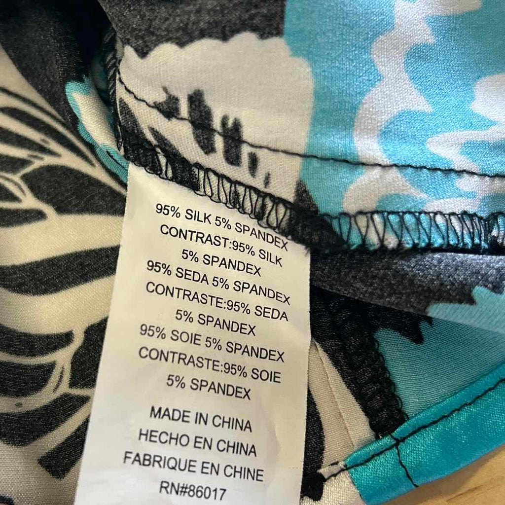 Bebe Size XS Blue Black Silk Preloved Halter