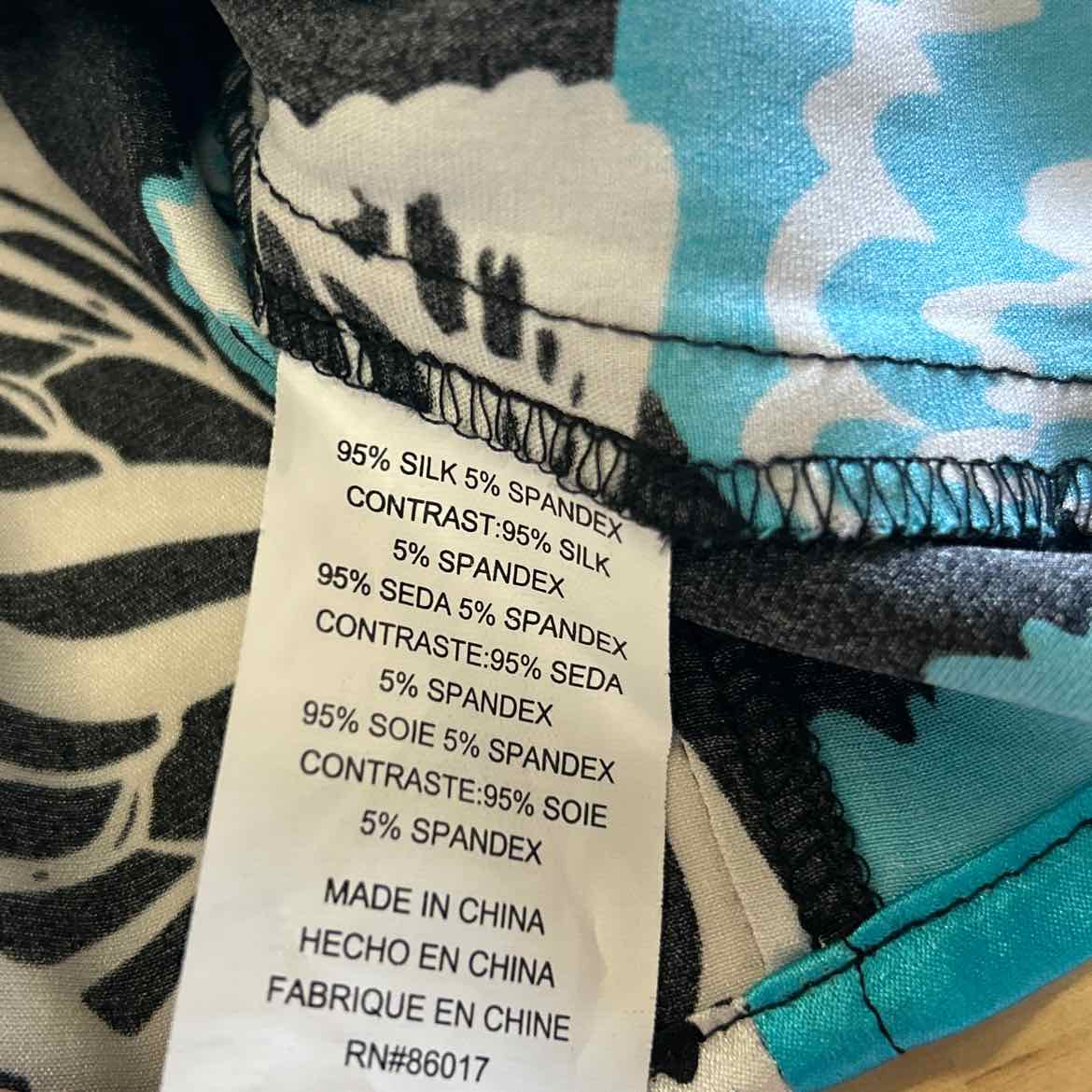 Bebe Size XS Blue Black Silk Preloved Halter