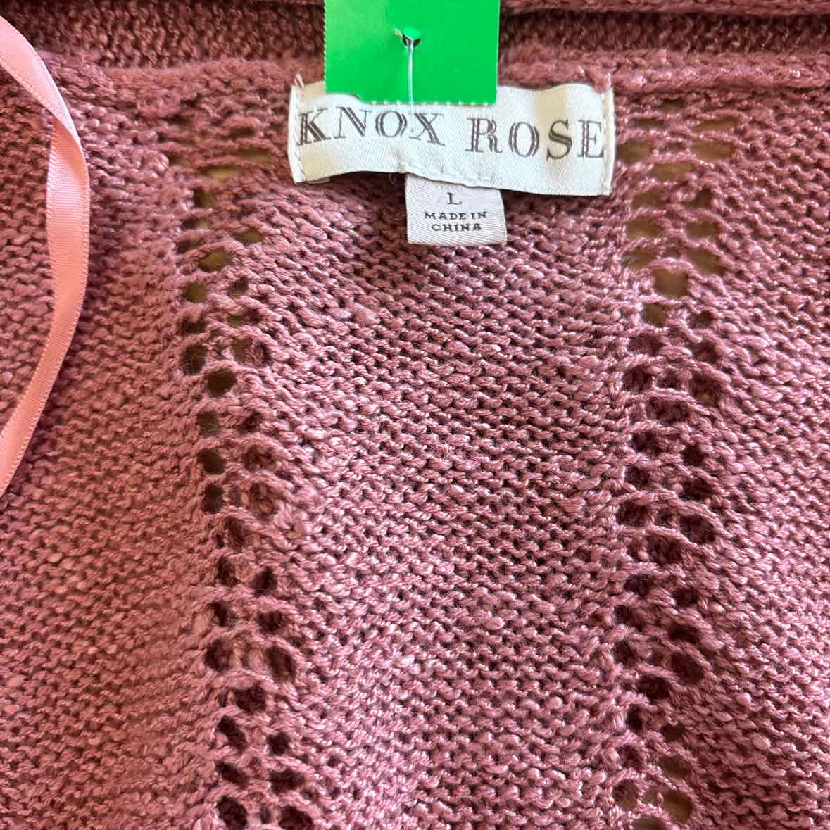 Knox Rose Size L Pink Cardigan