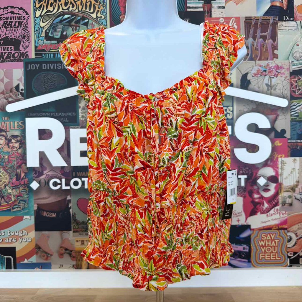BCX Size XL Printed Sleeveless Top