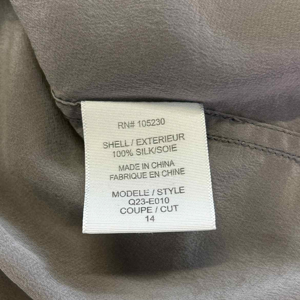 Equipment Size M Gray Silk Preloved Button Down LS