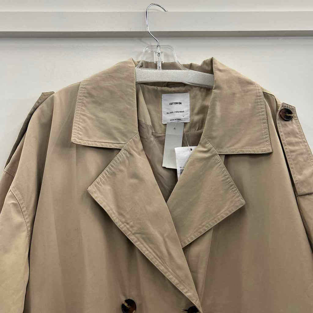 Cotton On Size XL Tan New Trenchcoat