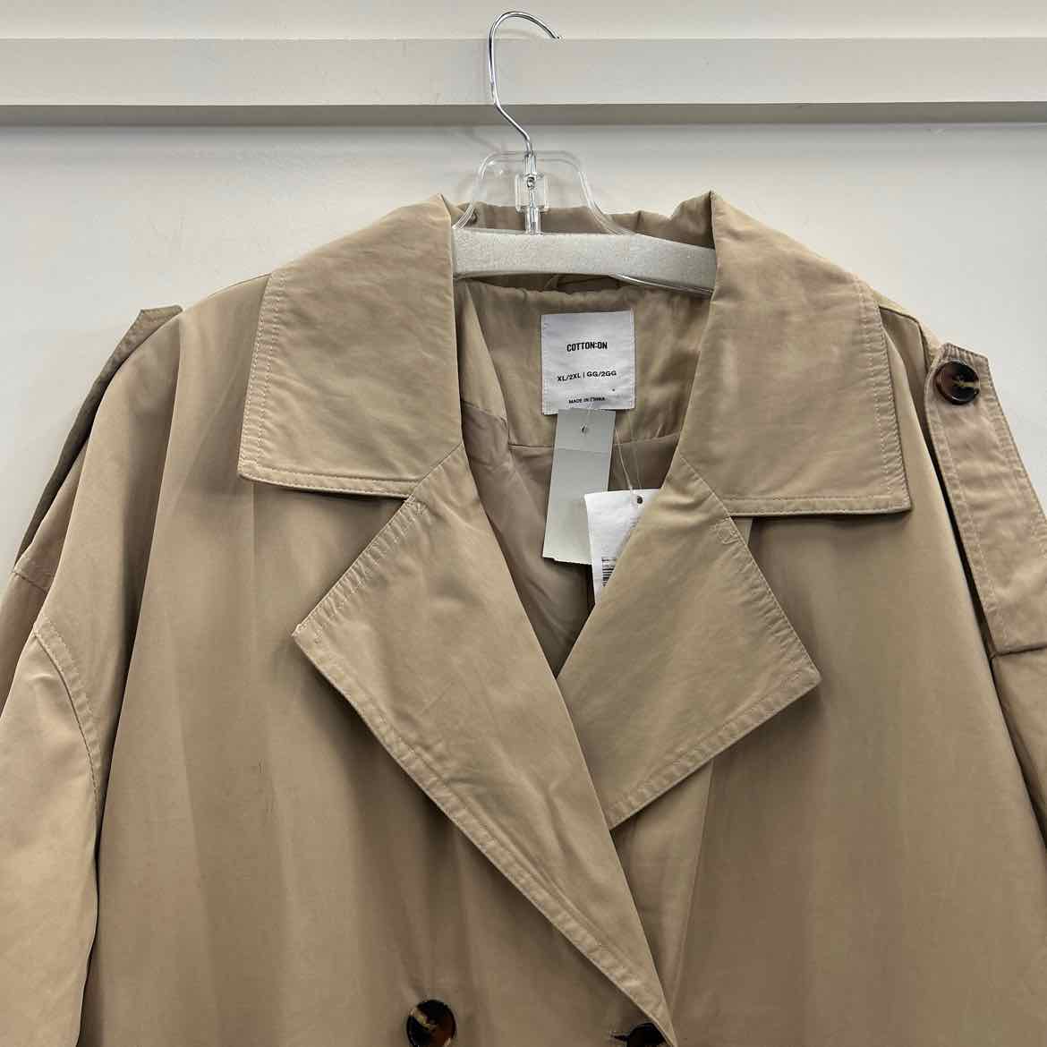 Cotton On Size XL Tan New Trenchcoat
