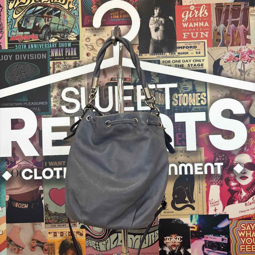 Coach Blue Gray Bucket Preloved Handbag