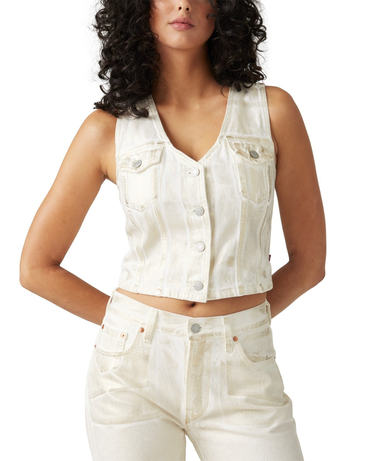 Levi's Size L Levi's Coated Bella Denim Corset Top