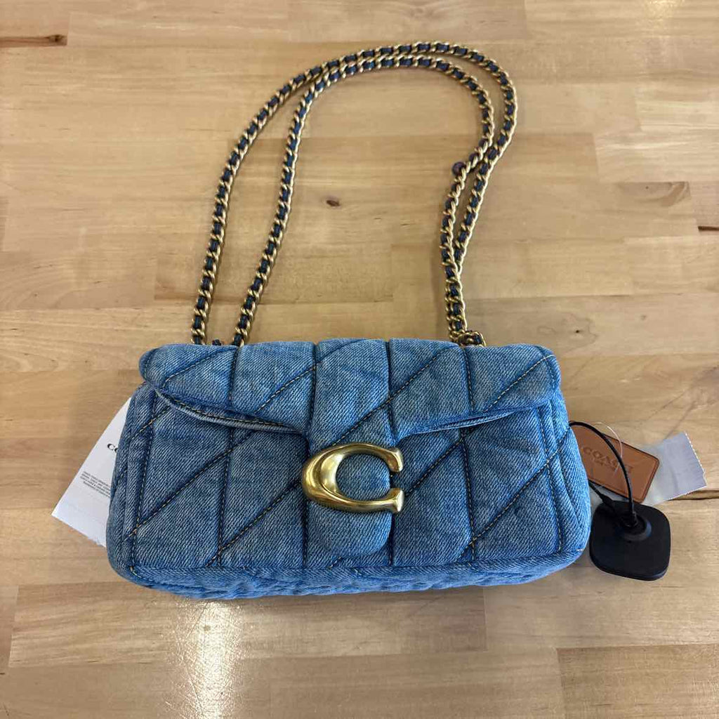 COACH Tabby 20 Quilted Denim Shoulde BrassIndigo