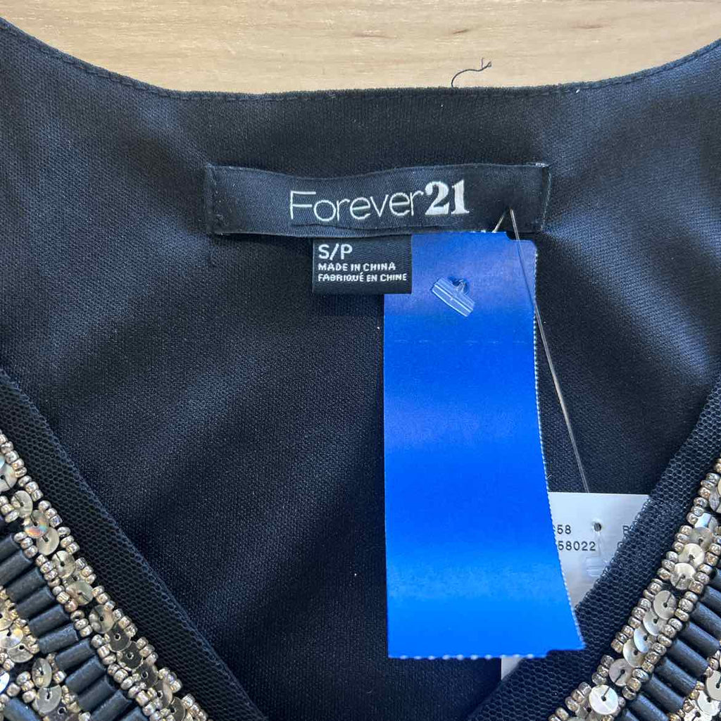 Forever 21 Size S Black Beaded Tank