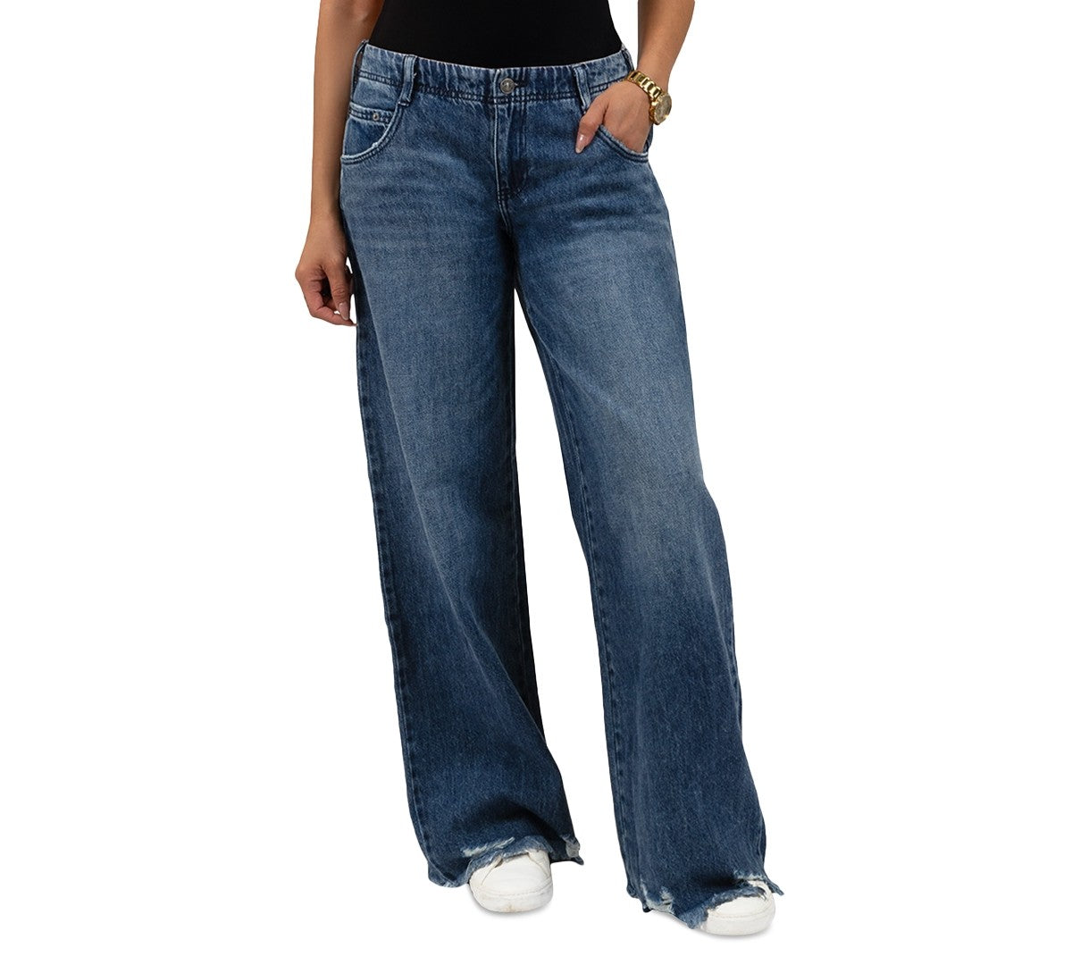 Rewash Size 11 Distressed Low Rise Wide-Leg Jeans - Vintage