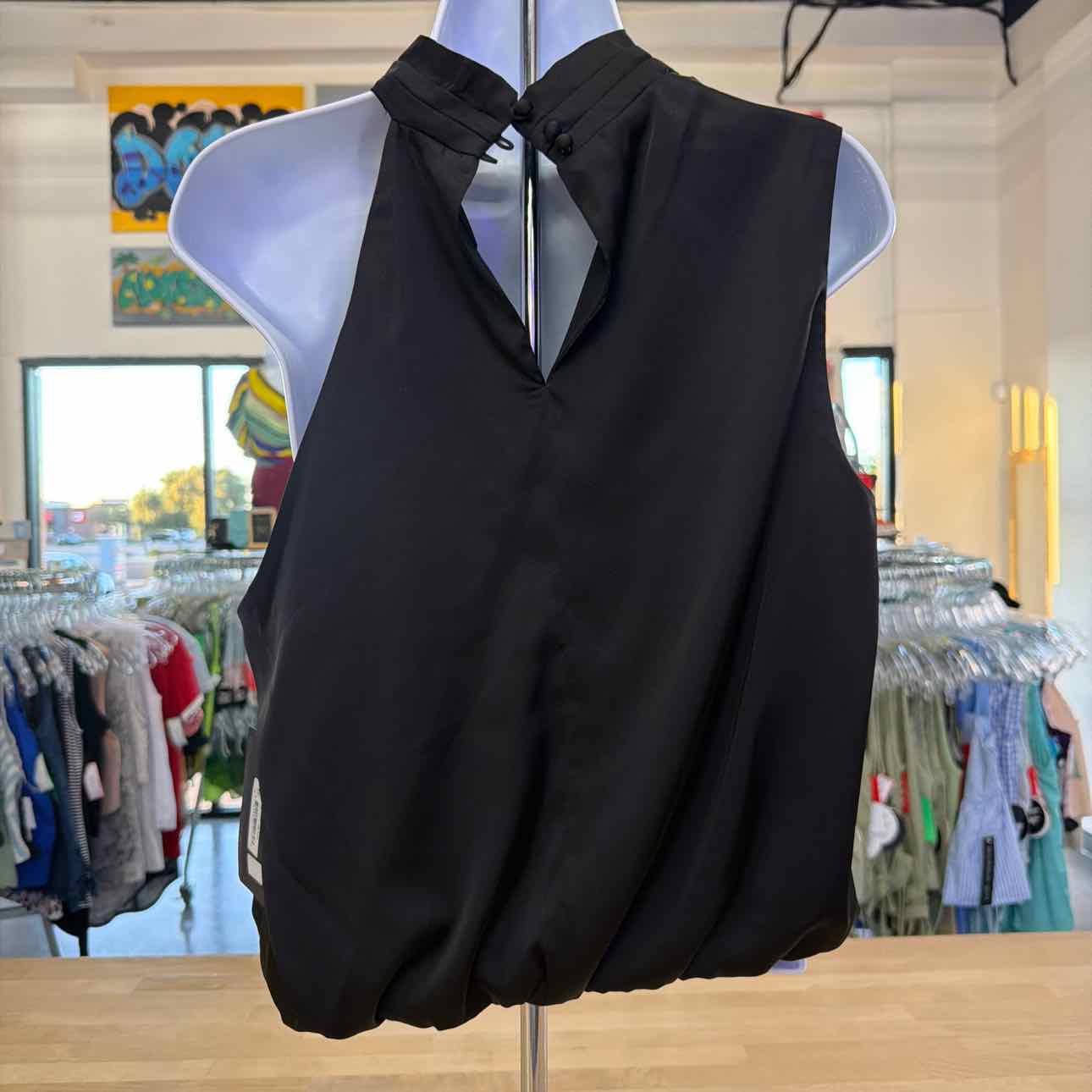 Muse Women's Draped Cowlneck Charmeuse Top - Black
