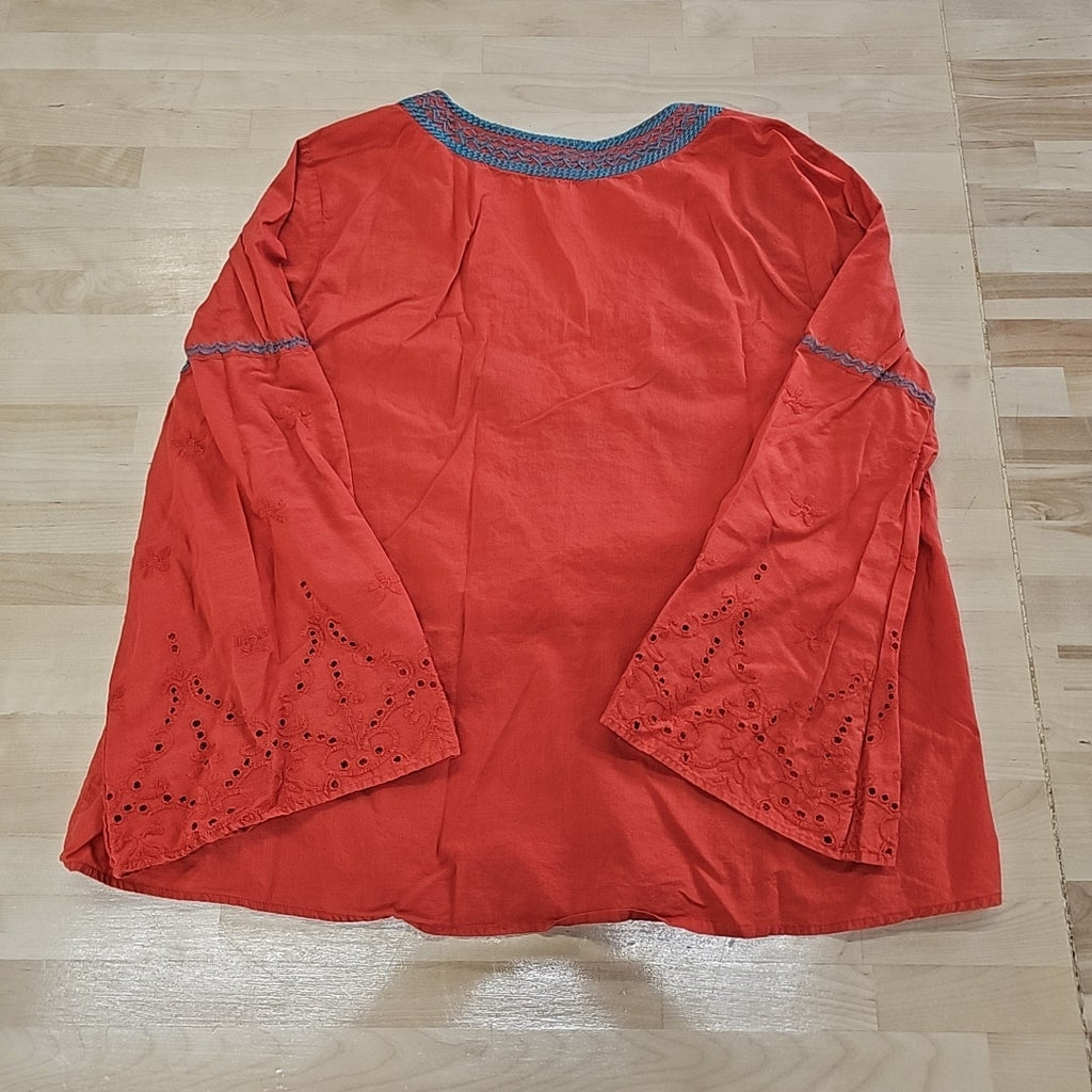 Wrangler Size L Orange Blouse