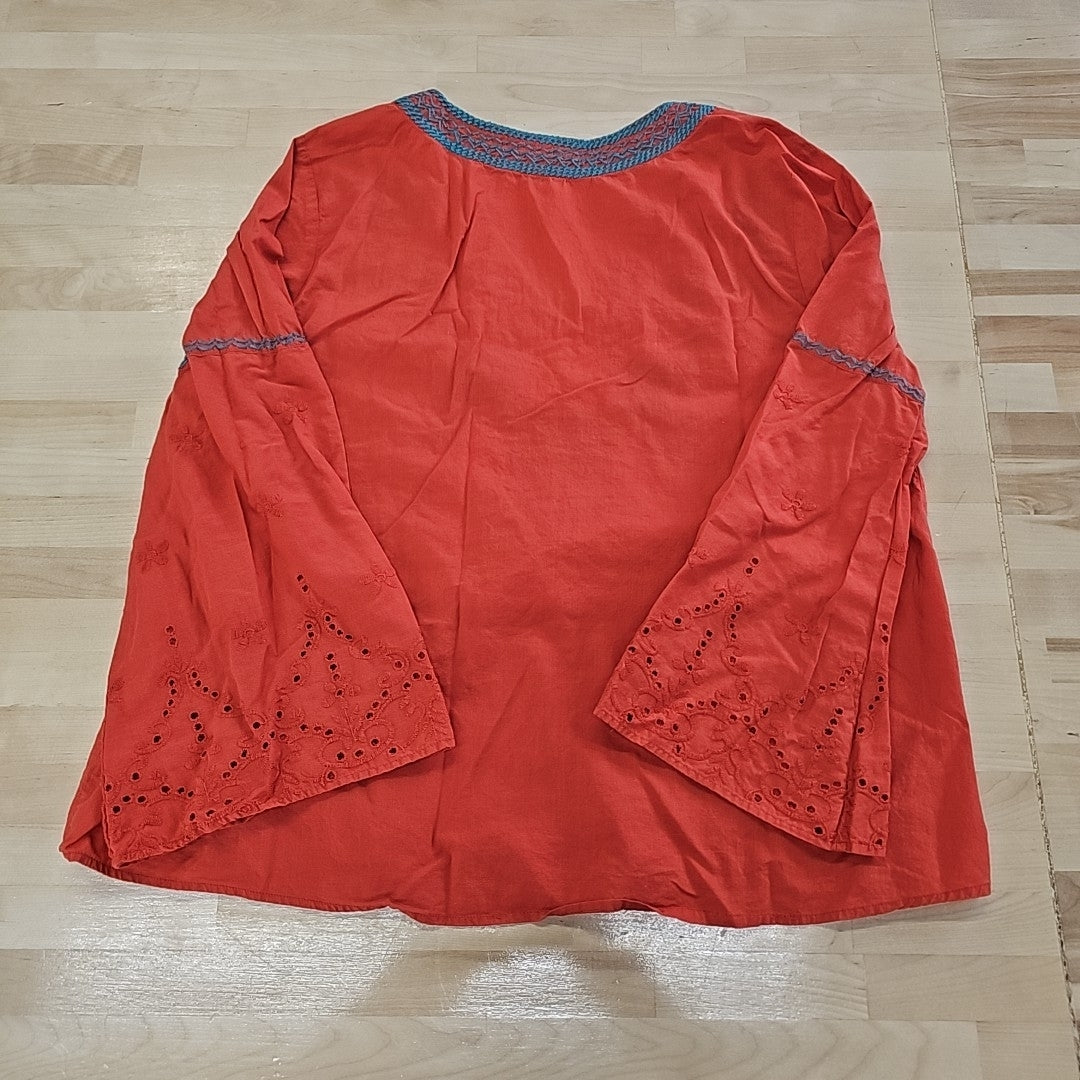 Wrangler Size L Orange Blouse