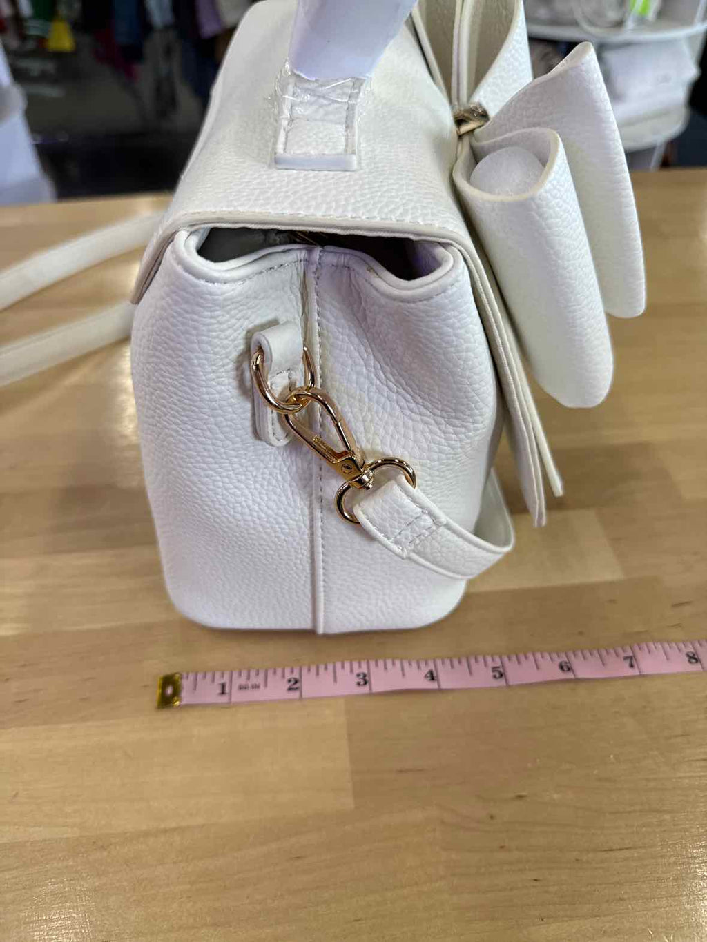 Like Dreams Zoey Double Bow Magnetic Crossbody Bag - White NWOT