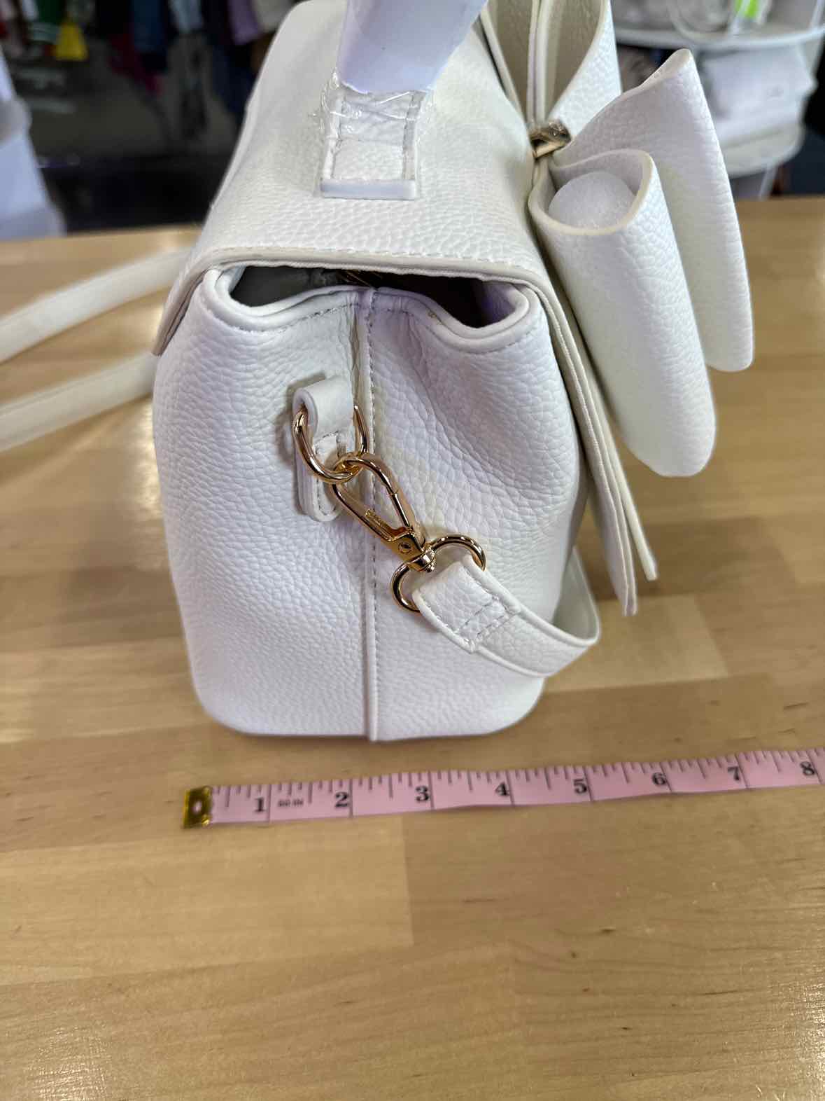 Like Dreams Zoey Double Bow Magnetic Crossbody Bag - White NWOT