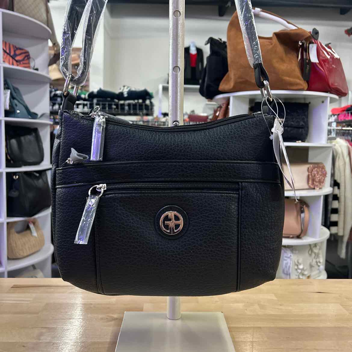 Giani Bernini Small Pebble Hobo Bag Black