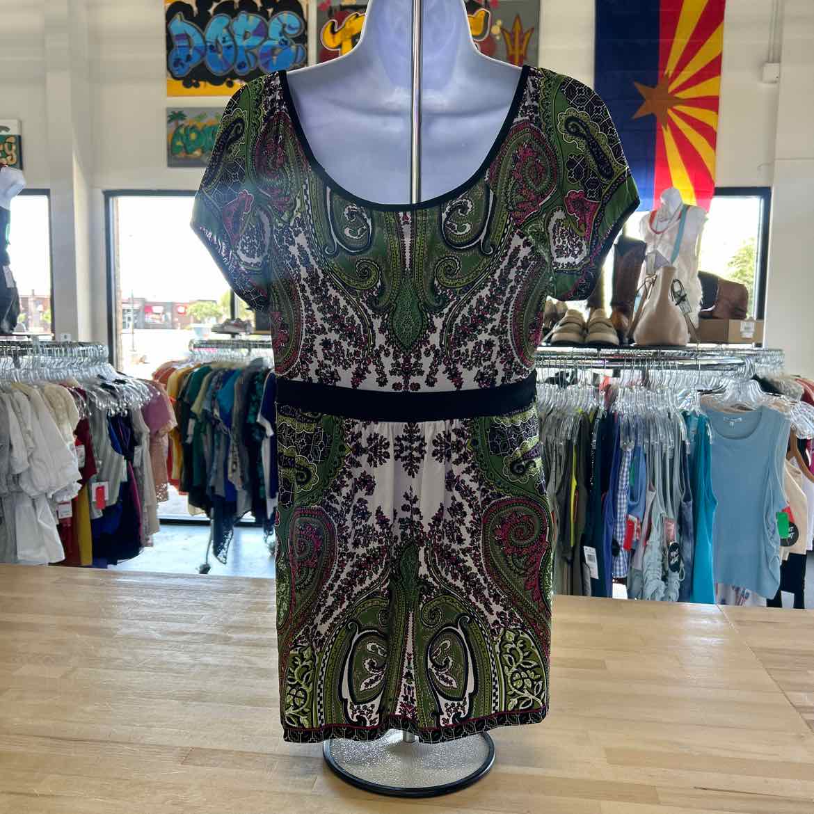 INC Size M Green Preloved Blouse SS