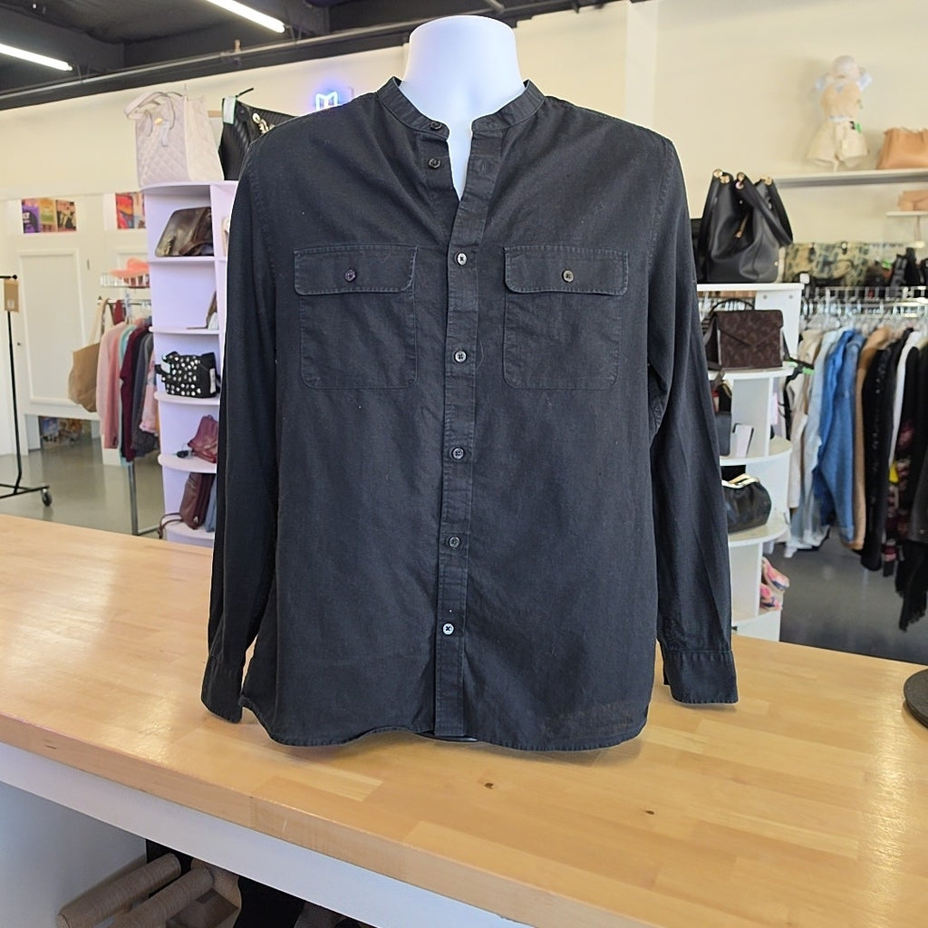 H&M Size M Black Preloved MENS Button Down Shirt