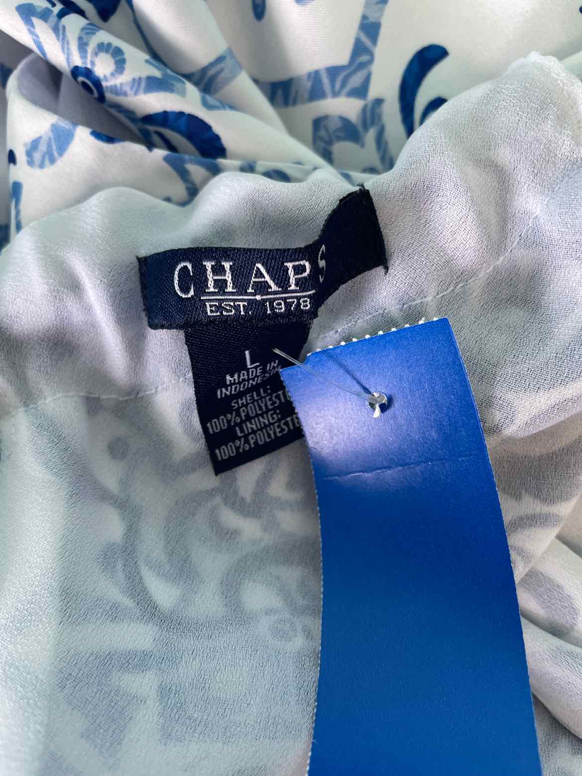 Chaps Size L Blue Sleeveless