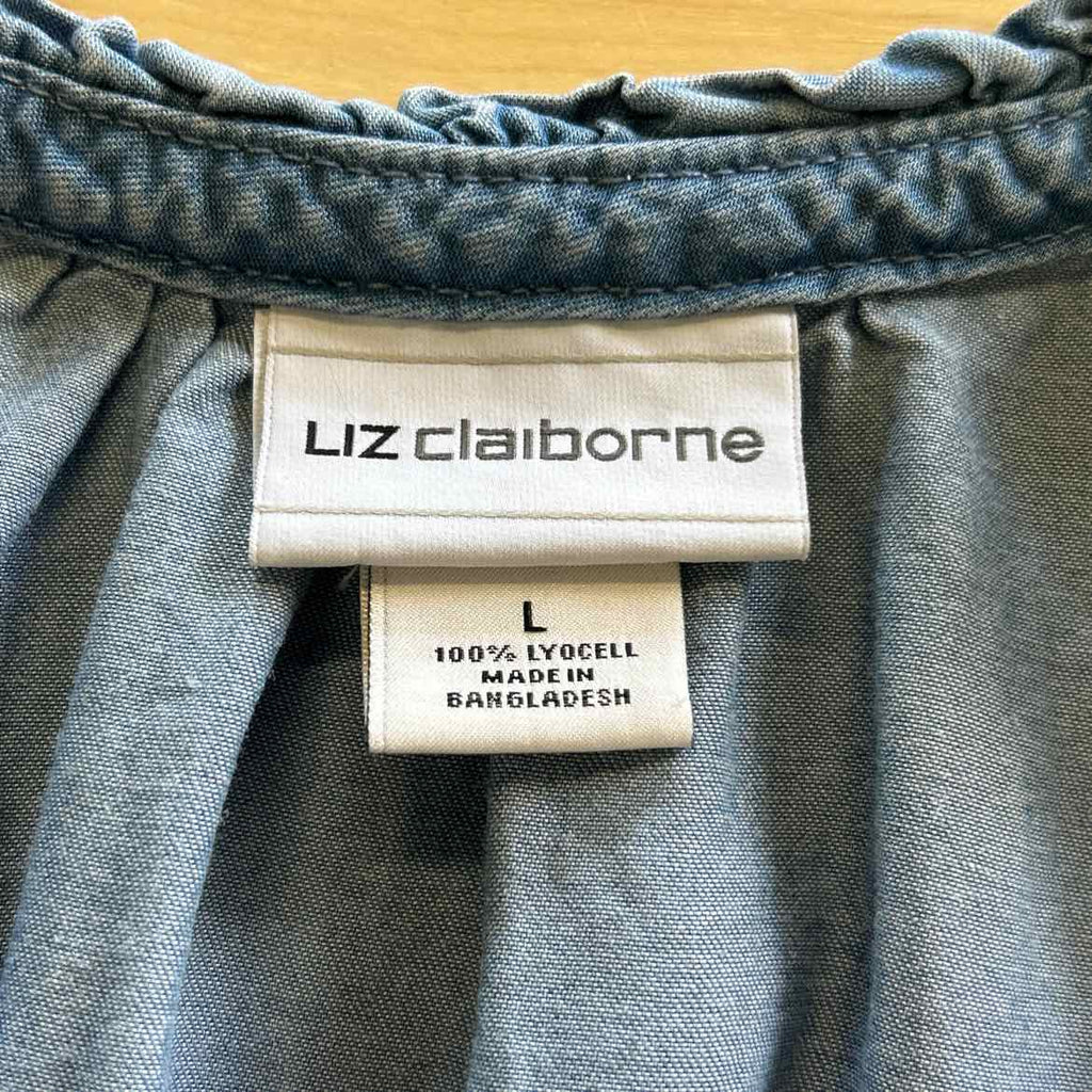 Liz Claiborne Size L Blue Preloved T-Shirt SS