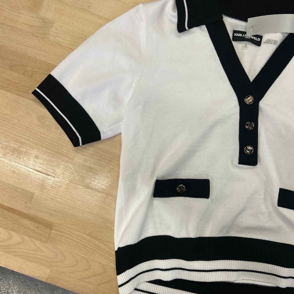 Karl Lagerfeld Paris Women's Johnny Collar Sweater Top