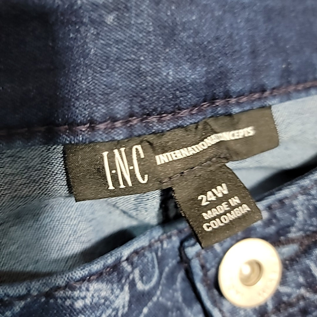 INC Size 24W Blue Cotton Jeans