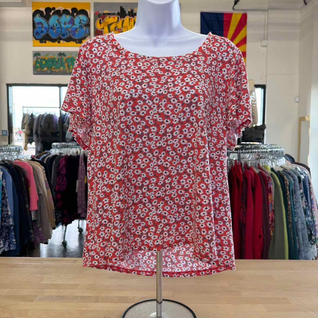 Lucky Brand Size L Orange Preloved T-shirt