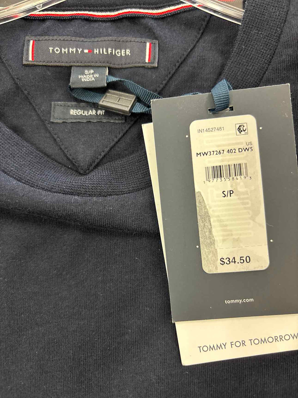 Tommy Hilfiger Size S Regular-Fit Essential T-Shirt - Desert Sky