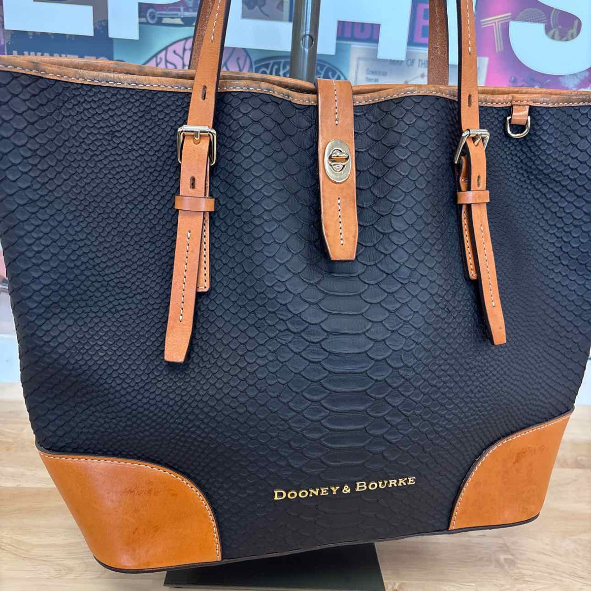 Dooney & Bourke Black & Brown Leather Totes