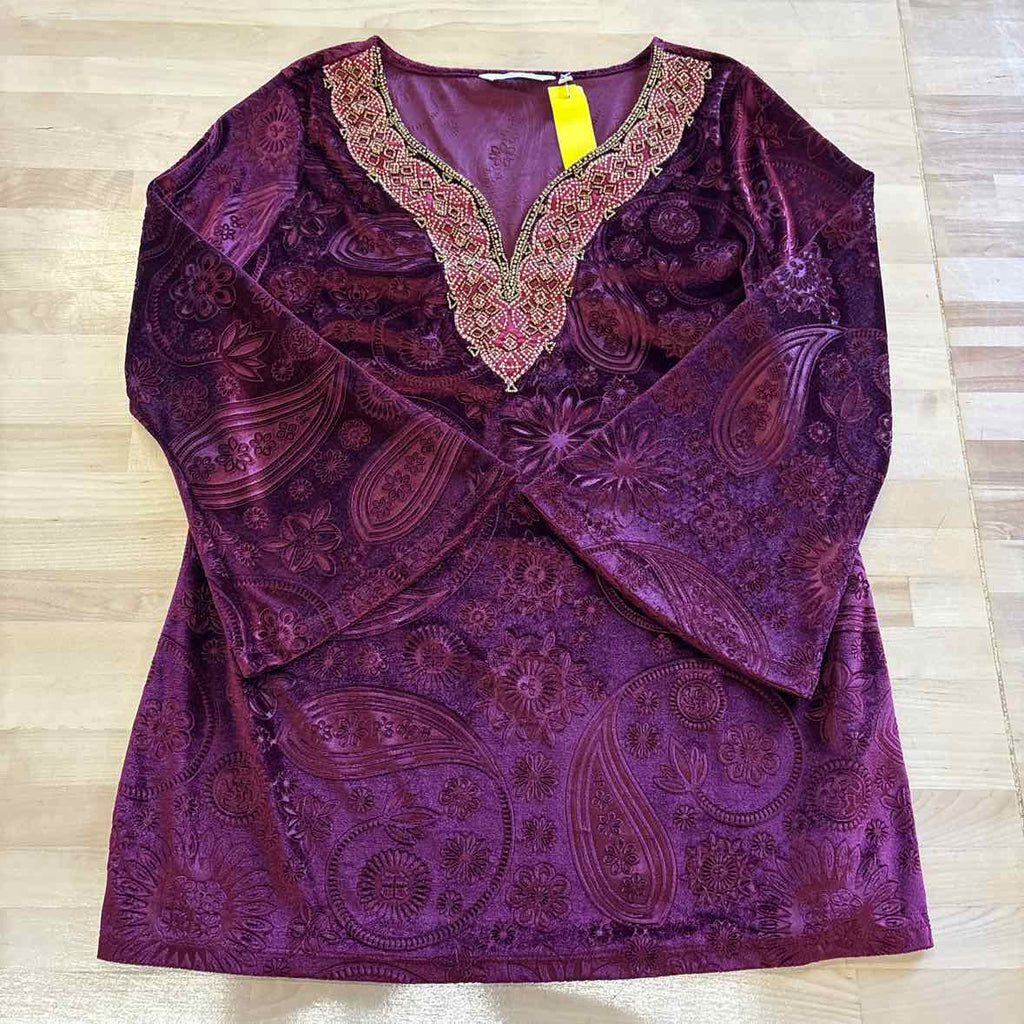 Soft Surroundings Size M Purple & gold Blouse