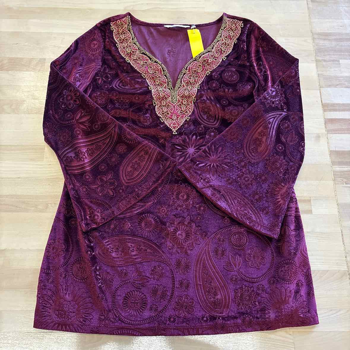 Soft Surroundings Size M Purple & gold Blouse