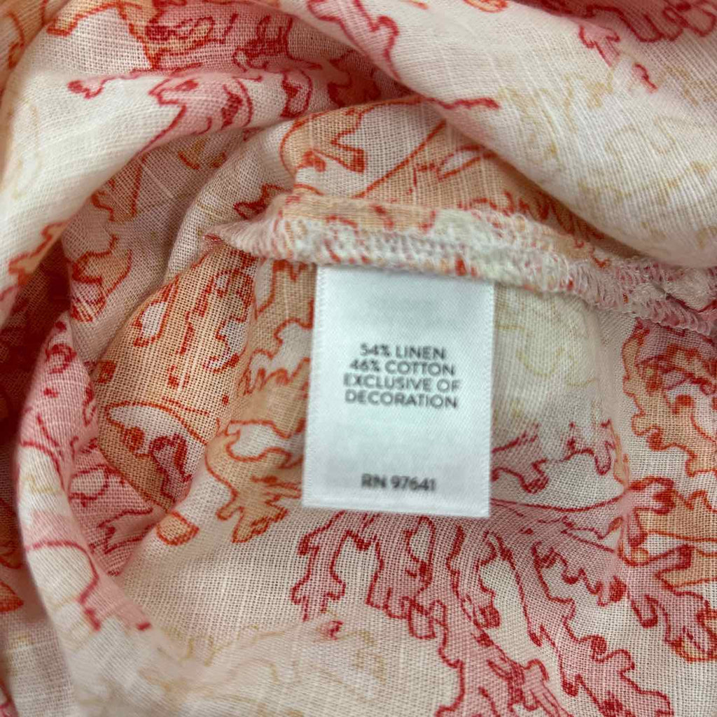 J Jill Size XSP Orange & White Blouse LS