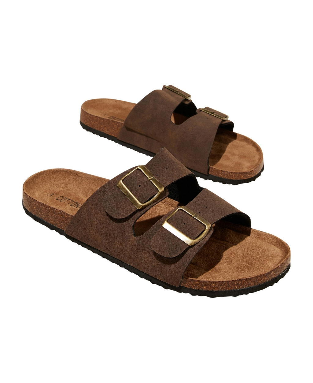 Cotton on Men's Double Buckle Sandal - Brown