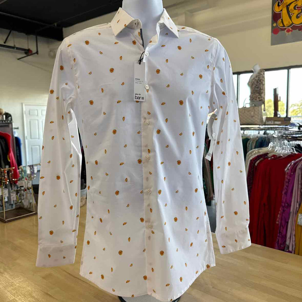 Bar Iii Mens Melon-Print Button Down Dress Shirt