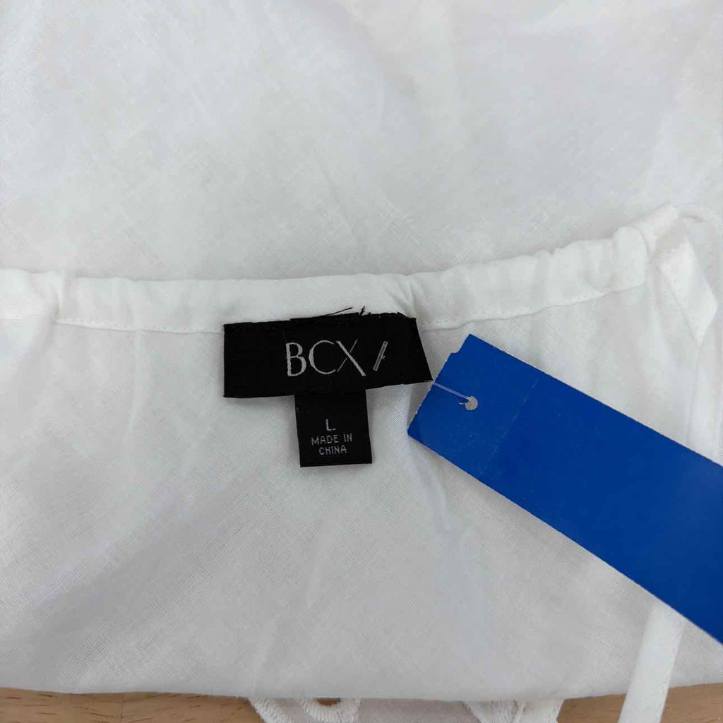 BCX Size L Cotton Eyelet Tank Top