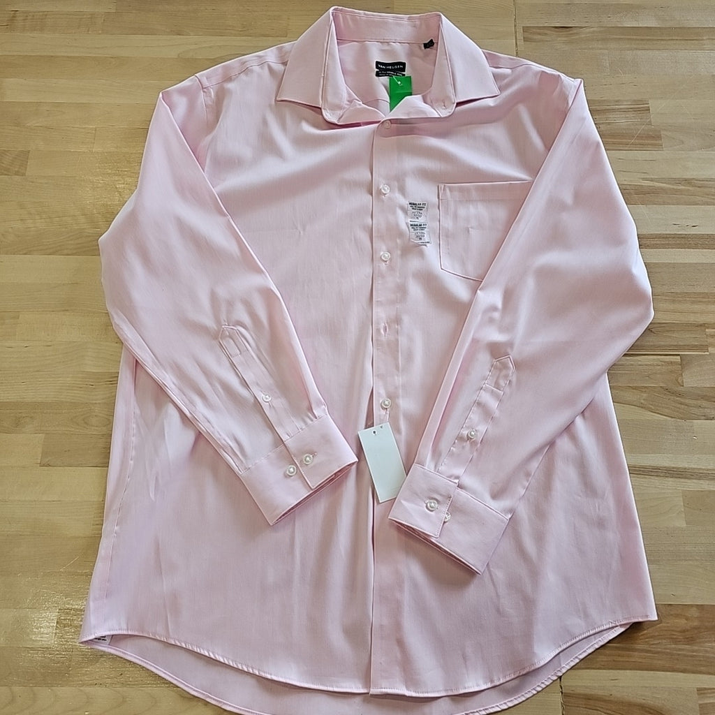 Van Heusen Men S Dress Shirt Regular Fit Ultra Wrinkle Free Flex Collar Stretch