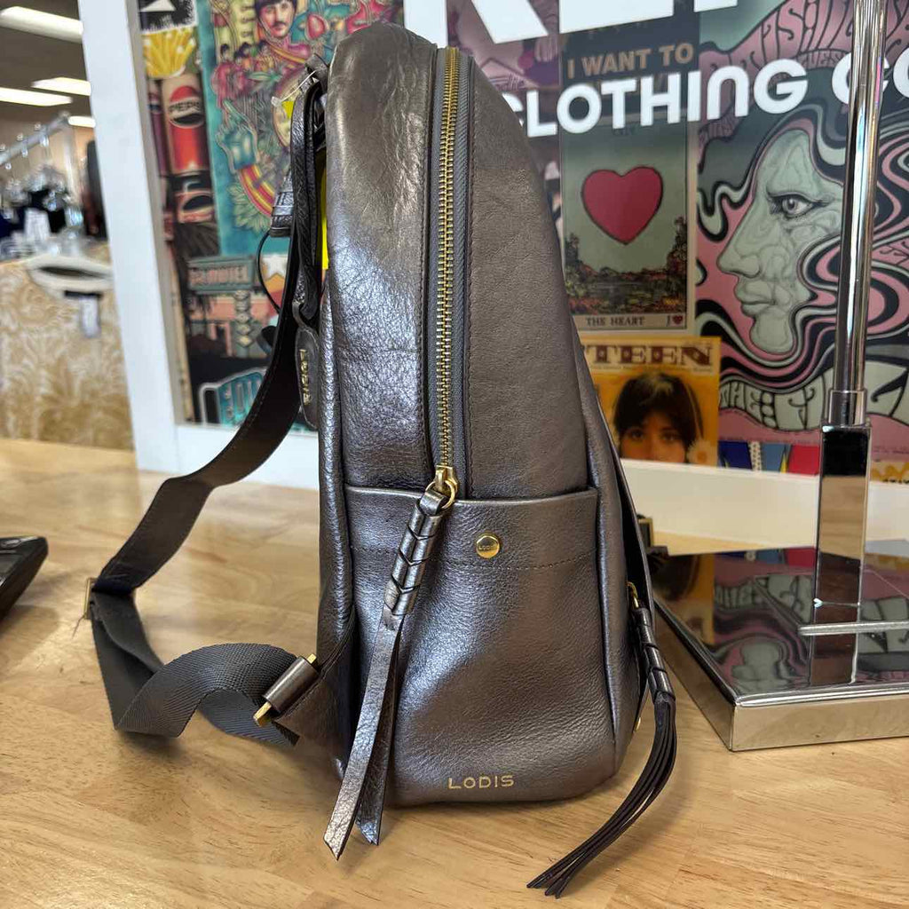 Lodis Silver Backpack Purse