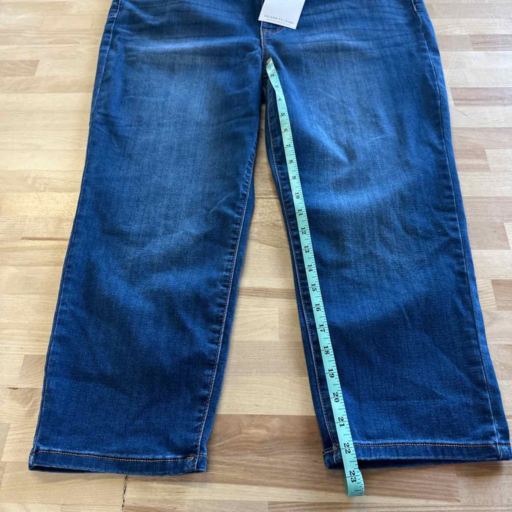 Celebrity pink Size 18 Pink Trendy Plus Size Cropped Skinny Jeans - Makaha