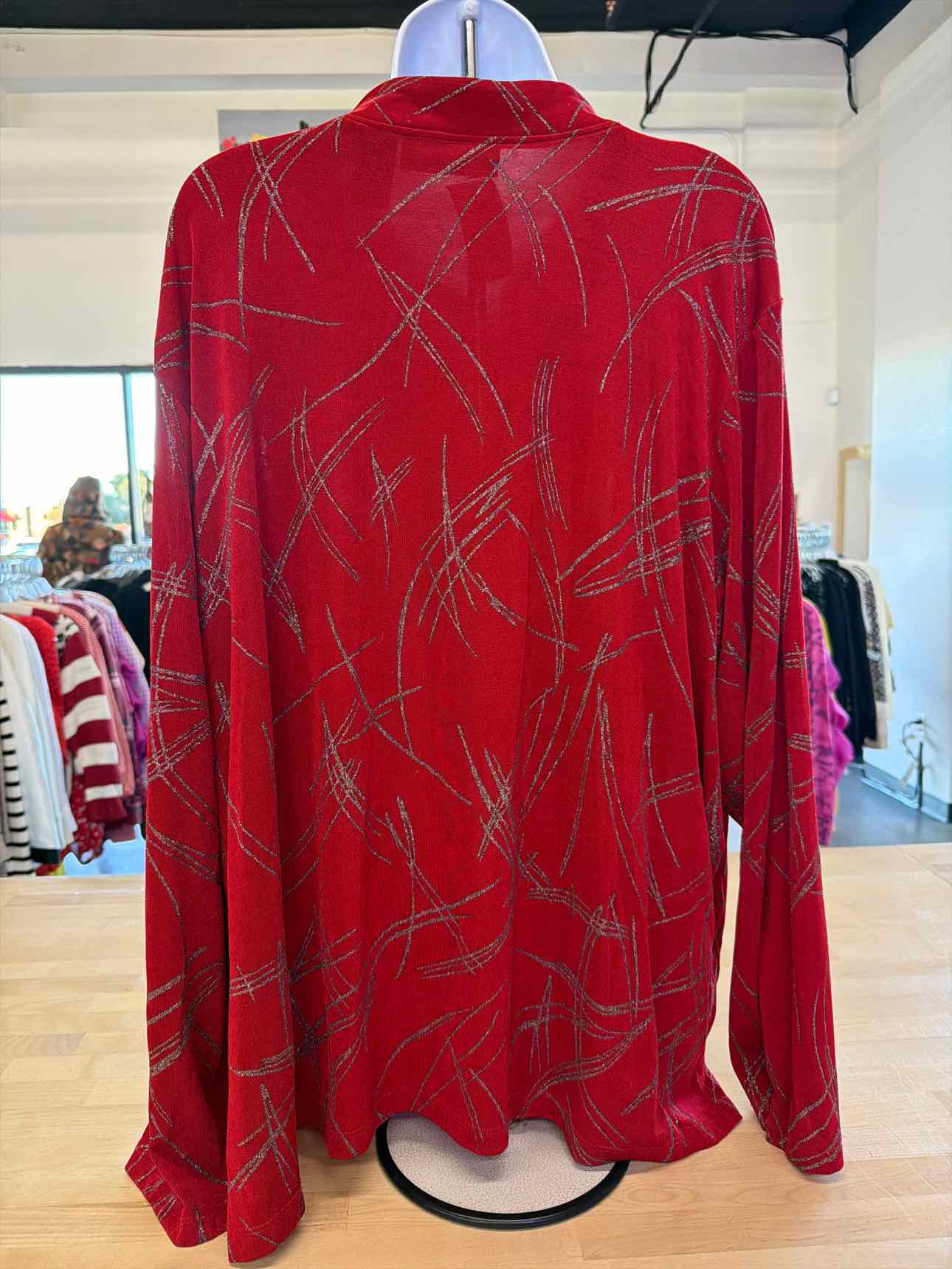impressions Size 3X Red Cardigan