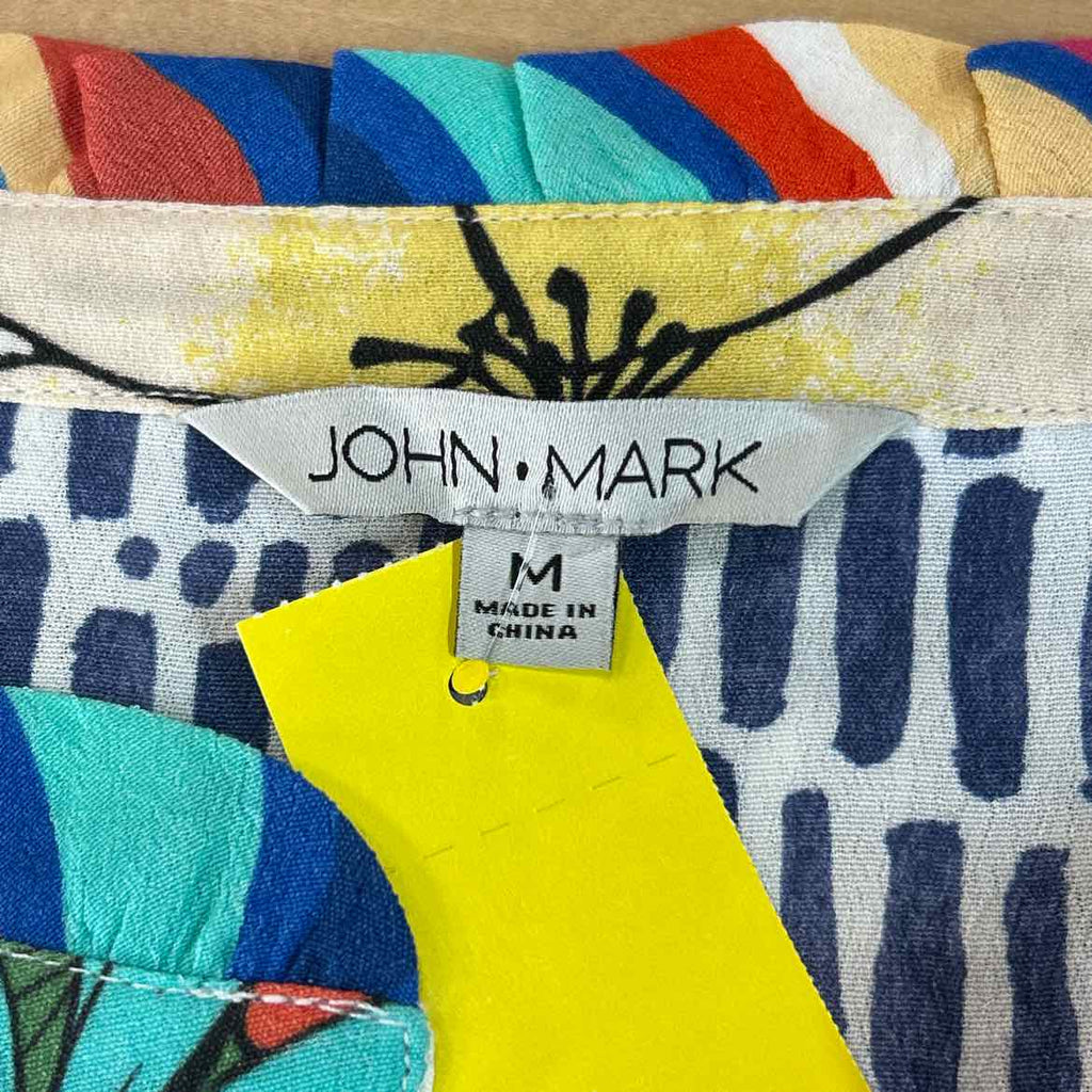 John Mark Size M Multi Color Preloved Blouse LS