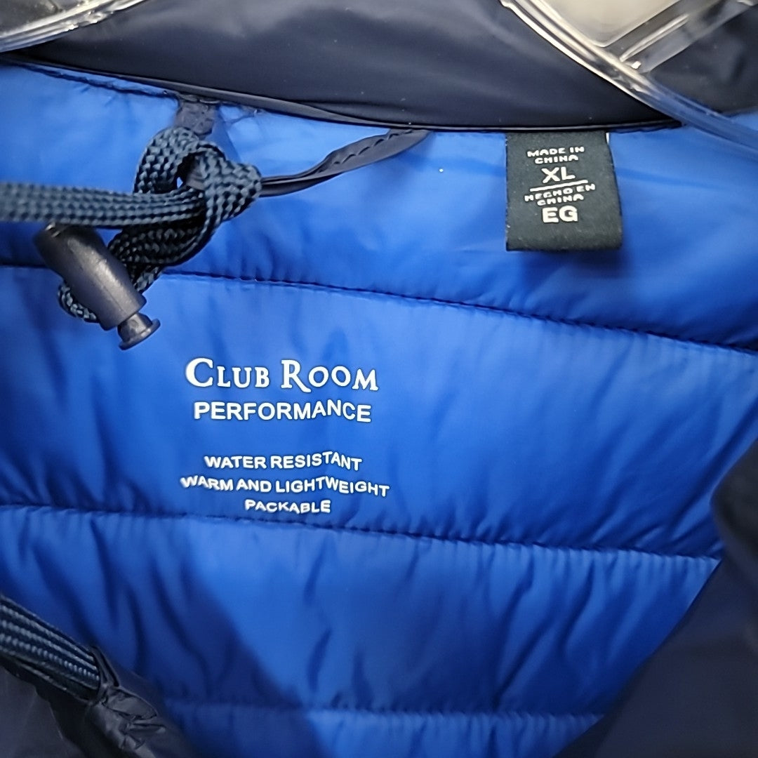 Club Room Size XL Navy  Quilted Packable Puffer Jacket NWT