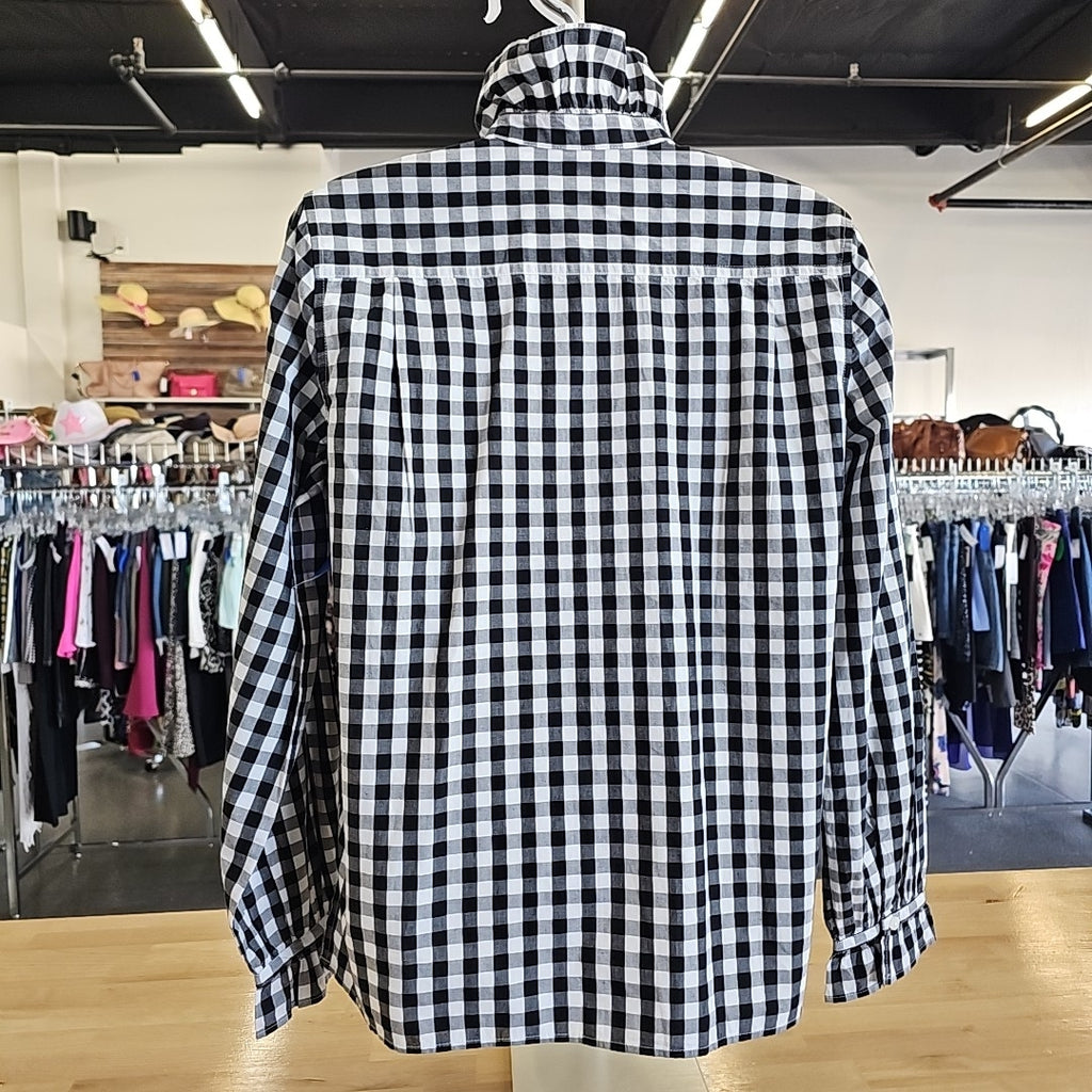 J Crew Size 0 BLACK & WHITE Button Down Shirt