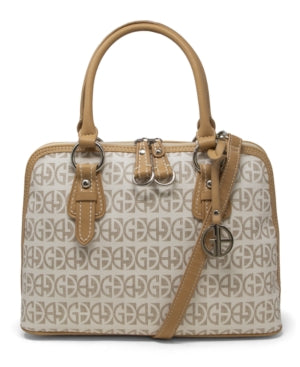 Giani Bernini Block Signature Dome Satchel - Ivory/Silver