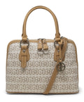 Giani Bernini Block Signature Dome Satchel - Ivory/Silver