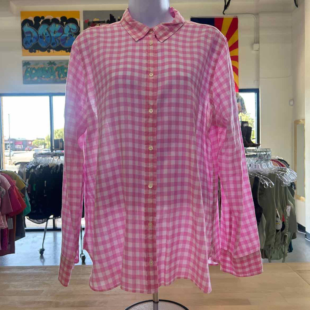 J Crew Size 14 Pink Preloved Button Down LS