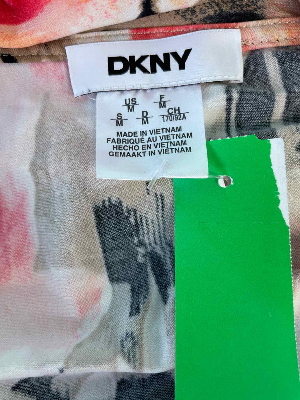 DKNY Size M Orange/Black Blouse