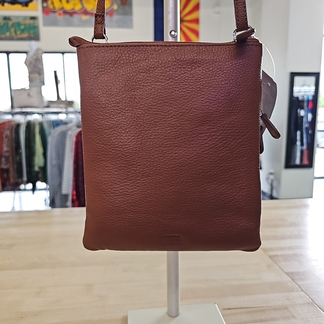 Giani Bernini Triple-Zip Pebble Leather Dasher Crossbody