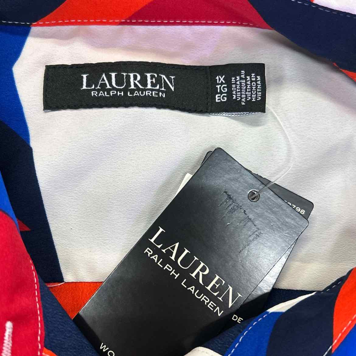 Ralph Lauren Size 1X Blue/Red T-shirt