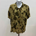 california kush Size XL Green Rayon Preloved Blouse SS